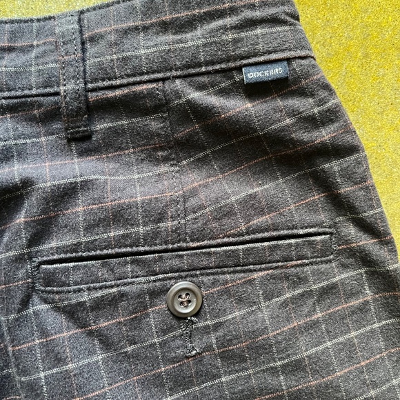 Dockers Original Khaki Pleated High Wide Fit Trousers Pants Black Bean Plaid 26 - Picture 9 of 11